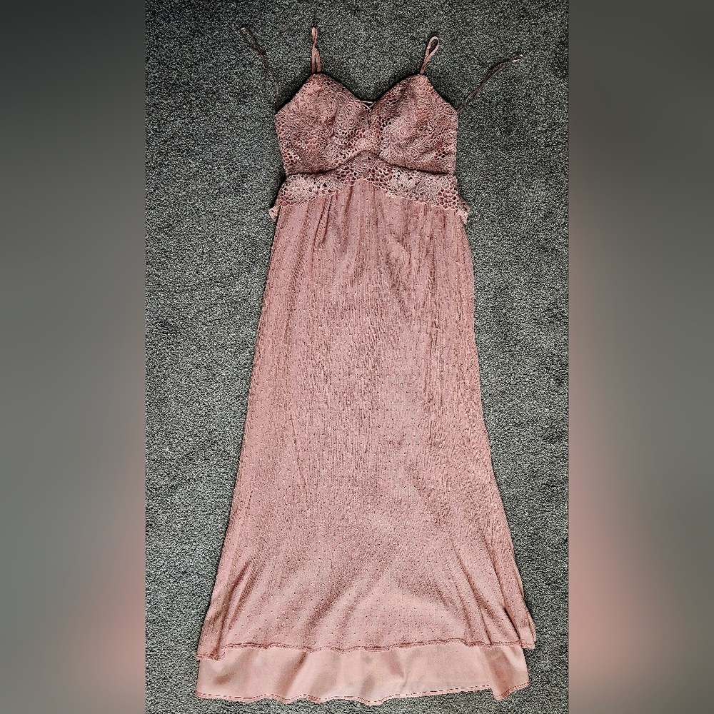 BKE Pink Sleeveless Sweetheart Maxi Dress